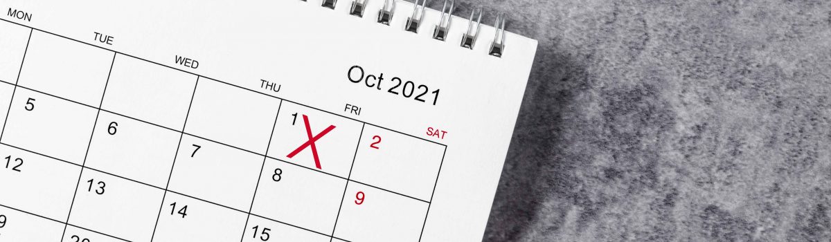 Kalender waarop begin Stoptober is aangekruist